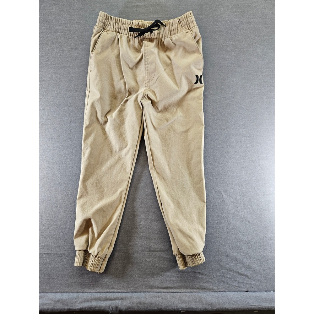 Hurley Boys Khaki Tan Jogger Pants Size 5/6 Elastic Waist Stretch 4887-X1T